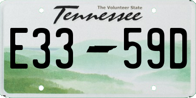 TN license plate E3359D