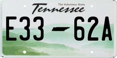 TN license plate E3362A