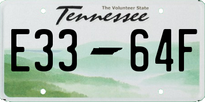 TN license plate E3364F