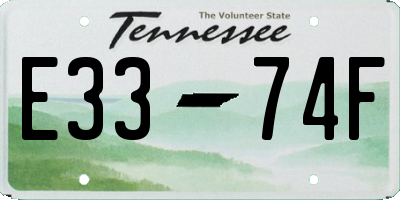 TN license plate E3374F