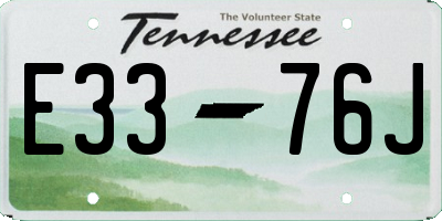 TN license plate E3376J