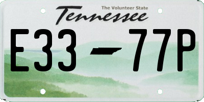 TN license plate E3377P