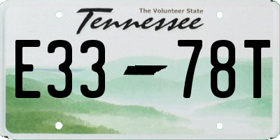 TN license plate E3378T