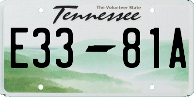 TN license plate E3381A