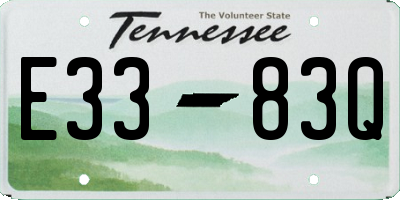 TN license plate E3383Q