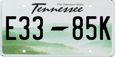 TN license plate E3385K