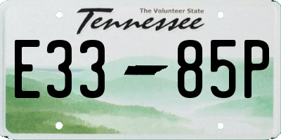 TN license plate E3385P