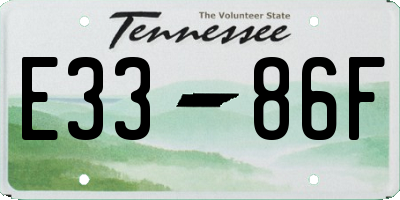 TN license plate E3386F