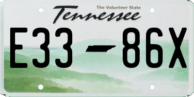 TN license plate E3386X