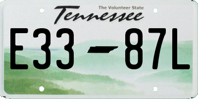 TN license plate E3387L