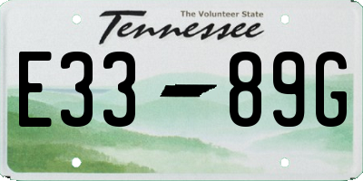 TN license plate E3389G