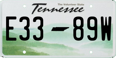 TN license plate E3389W