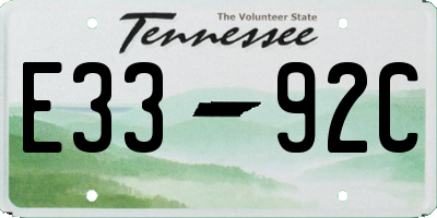 TN license plate E3392C