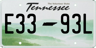 TN license plate E3393L
