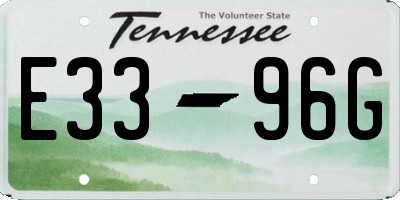 TN license plate E3396G