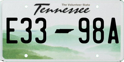 TN license plate E3398A