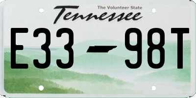 TN license plate E3398T