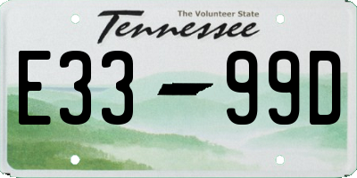 TN license plate E3399D