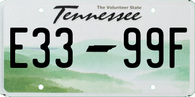 TN license plate E3399F