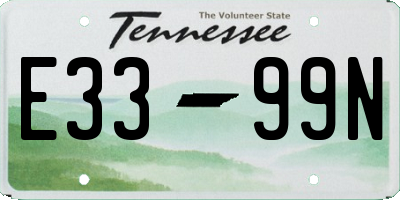 TN license plate E3399N