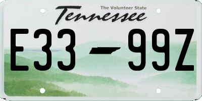 TN license plate E3399Z