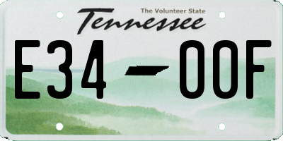 TN license plate E3400F