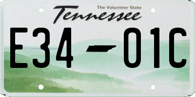 TN license plate E3401C
