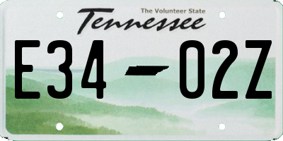 TN license plate E3402Z