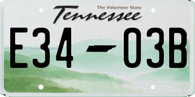TN license plate E3403B