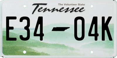 TN license plate E3404K