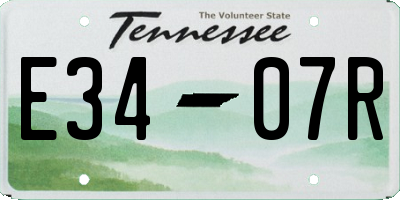 TN license plate E3407R