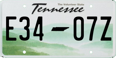TN license plate E3407Z