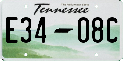 TN license plate E3408C