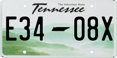 TN license plate E3408X