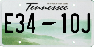 TN license plate E3410J