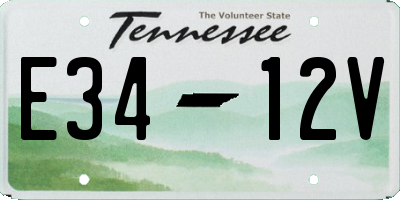 TN license plate E3412V