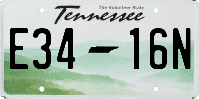 TN license plate E3416N