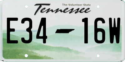 TN license plate E3416W
