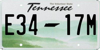 TN license plate E3417M