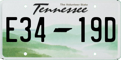 TN license plate E3419D