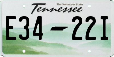 TN license plate E3422I