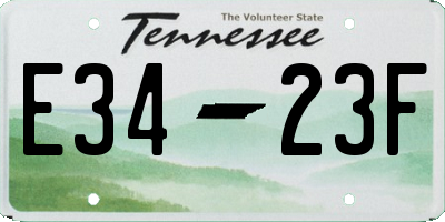 TN license plate E3423F