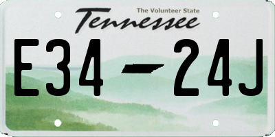 TN license plate E3424J