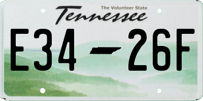 TN license plate E3426F