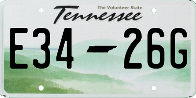 TN license plate E3426G