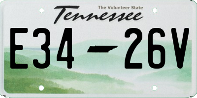 TN license plate E3426V