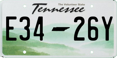 TN license plate E3426Y