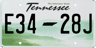 TN license plate E3428J