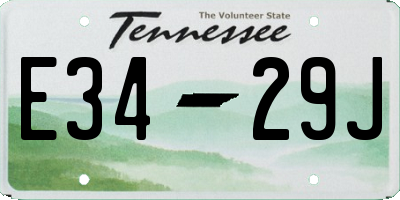 TN license plate E3429J