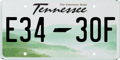 TN license plate E3430F